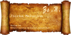 Zsirka Meluzina névjegykártya